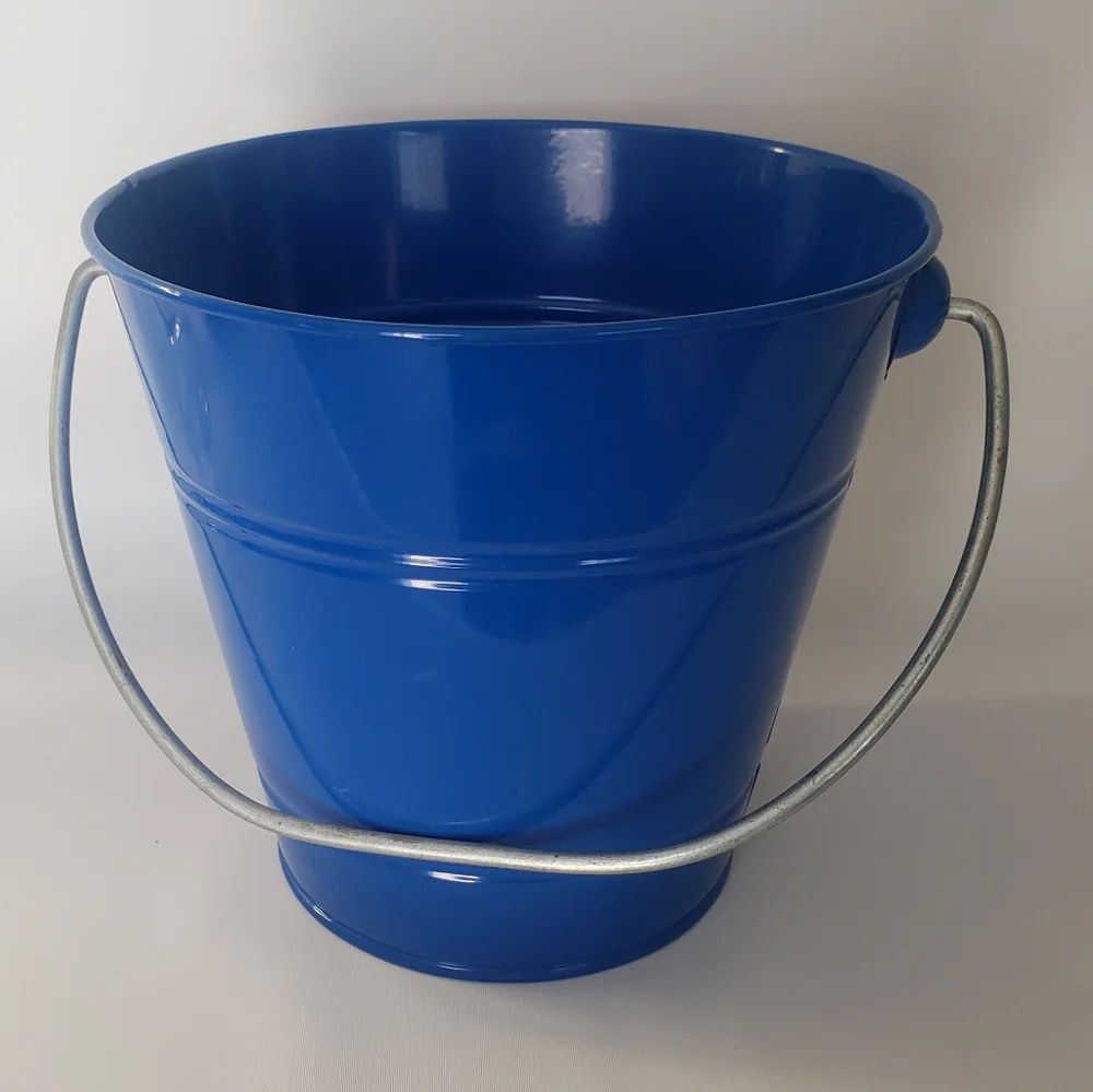 Metal Bucket Blue For Party Decorations